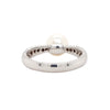 cultured akoya pearl and paved diamond ring in 14kt white gold