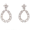 chandelier drop pavée diamond earrings round brilliant  cut 1.99 ctw 18k white gold