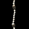 white cultured freshwater pearl necklace with black diamonds paved bead sterling silver