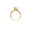 modern diamond channel set bi- pass semi mounting in 14 kt yellow gold by dioro.