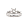 platinum semi mounting 8 round brilliant diamonds equals to .12ctw holds up to 6.5mm to 7mm stone