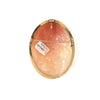 vintage classic italian oval shell greek goddess cameo pin- pendant in 14 kt yellow gold