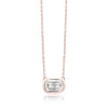 christopher designs l'amour crisscut®  diamond solitaire necklace 14k rose gold