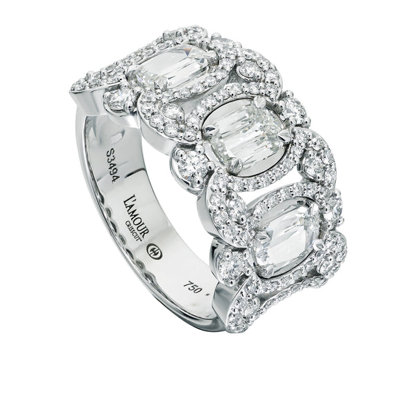 christopher designs l'amour crisscut® 3 diamond band 1.73 ctw 18 kt white gold