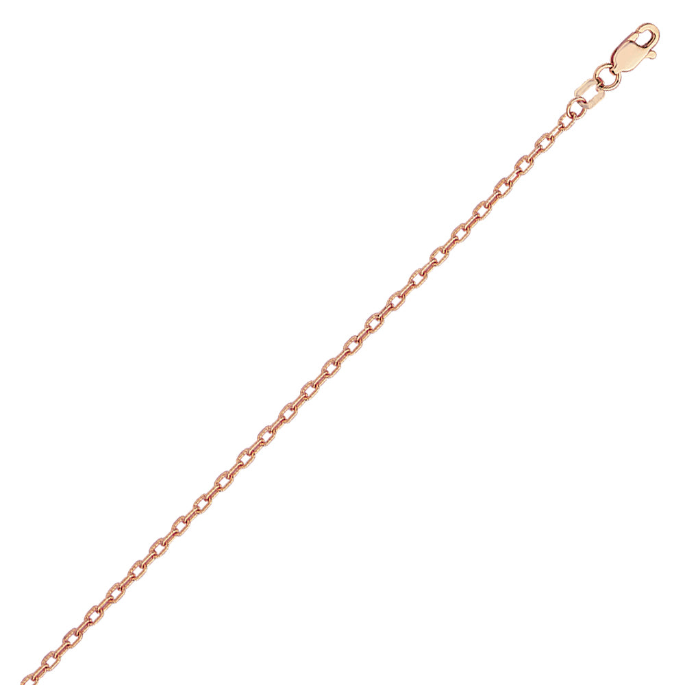 midas chain collection 18" designer rolo chain 14k pink gold