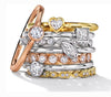 memoire stackable princess bezel ring 18 kt white gold.