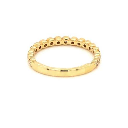 milgrain bezel set diamond band round brilliant cut diamonds 0.30ctw 14k yellow gold
