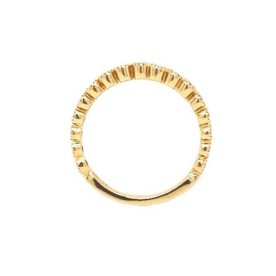 milgrain bezel set diamond band round brilliant cut diamonds 0.30ctw 14k yellow gold