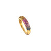 Mayfield  Ombre Corrundum 3 Row Paved Band Blue, Pink, Yellow, and Green Sapphire 18K Yellow Gold | Blacy's Fine Jewelers