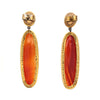 black diamond, carnelian and opal drop earring oxidized silver and gold vermeil