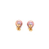 freshwater bronze purple color cultured pearl stud earrings in 14k yellow gold