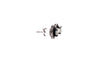 labradorite and diamond halo design earring in oxidized sterling silver.