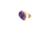 oval cabochon amethyst and diamond earring in oxidized sterling silver