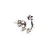 tanzanite and diamond pear shaped studs earrings oxidized sterling silver