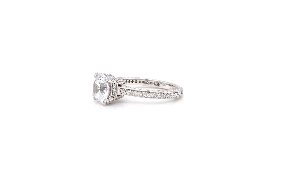 asba collection pave 4 prong round diamond semi mounting 14 kt white gold 0.44 ct t.w.
