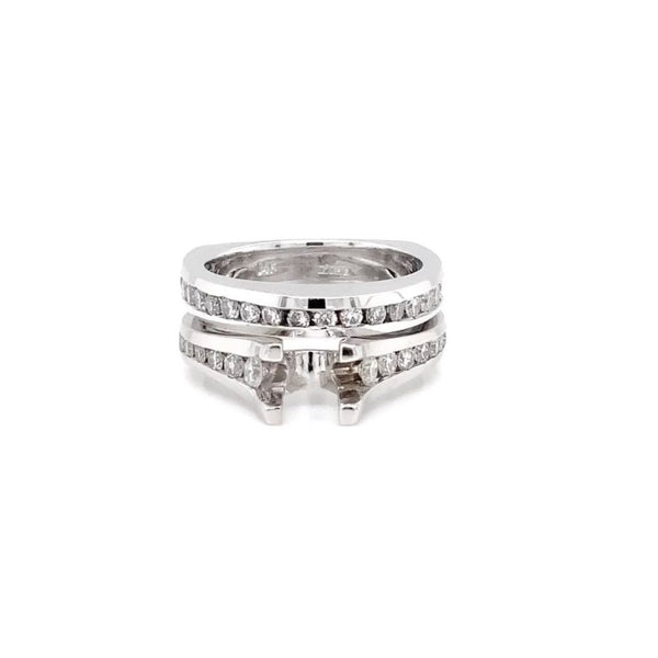 dioro euro diamond semi mounting wedding set 1.5 ctw 14k white gold