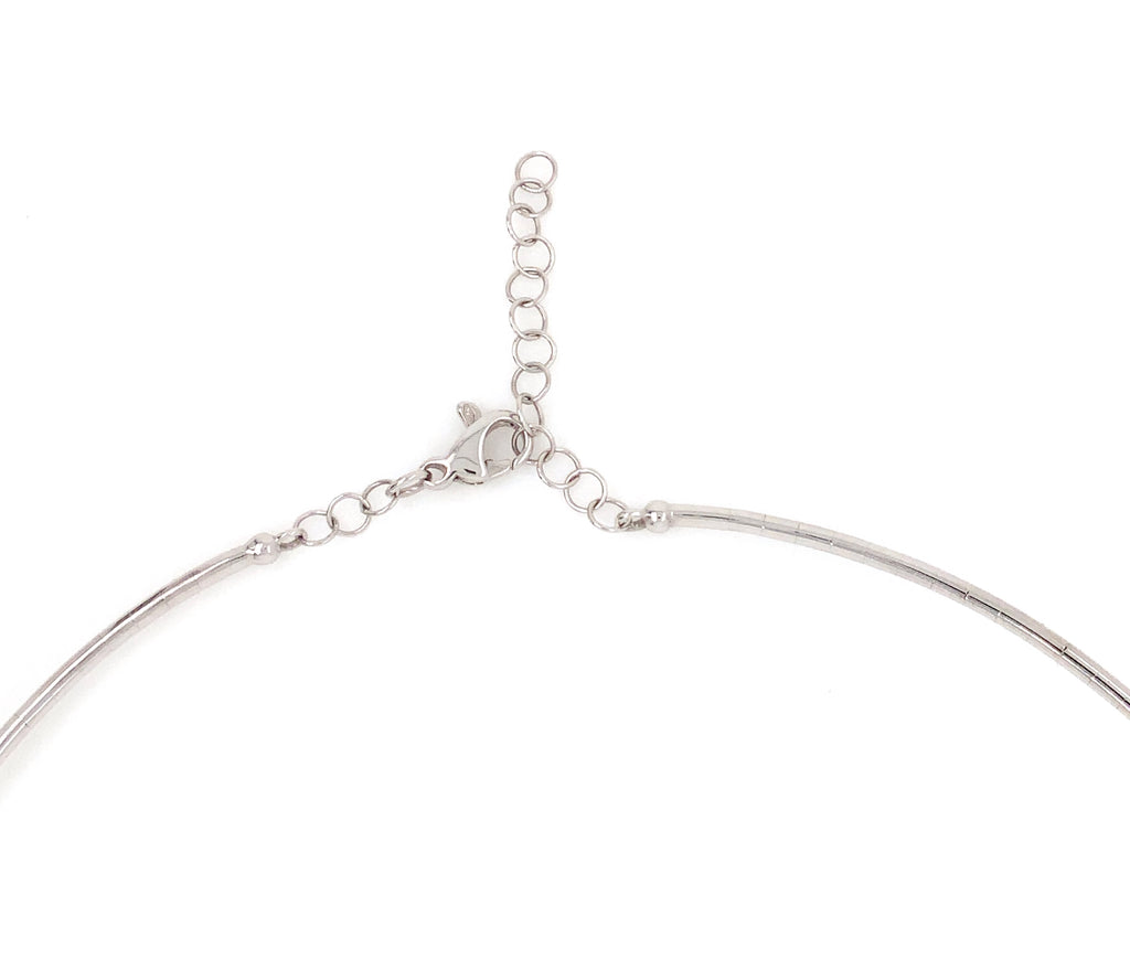 a link collection flexible diamond choker necklace 18 kt white gold. 16 "  2.52 cts t.w.