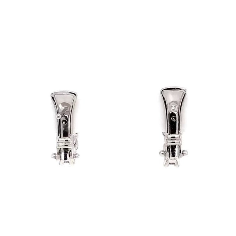 A Link Diamond 10 Stone Petite Huggie Hoop Earring 18 Karat White Gold 1.00 cts t.w. - Image 5 of 5