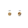 tahitian black south sea cultured pearl 10 mm studs  post earring set in 14 kt yellow gold.