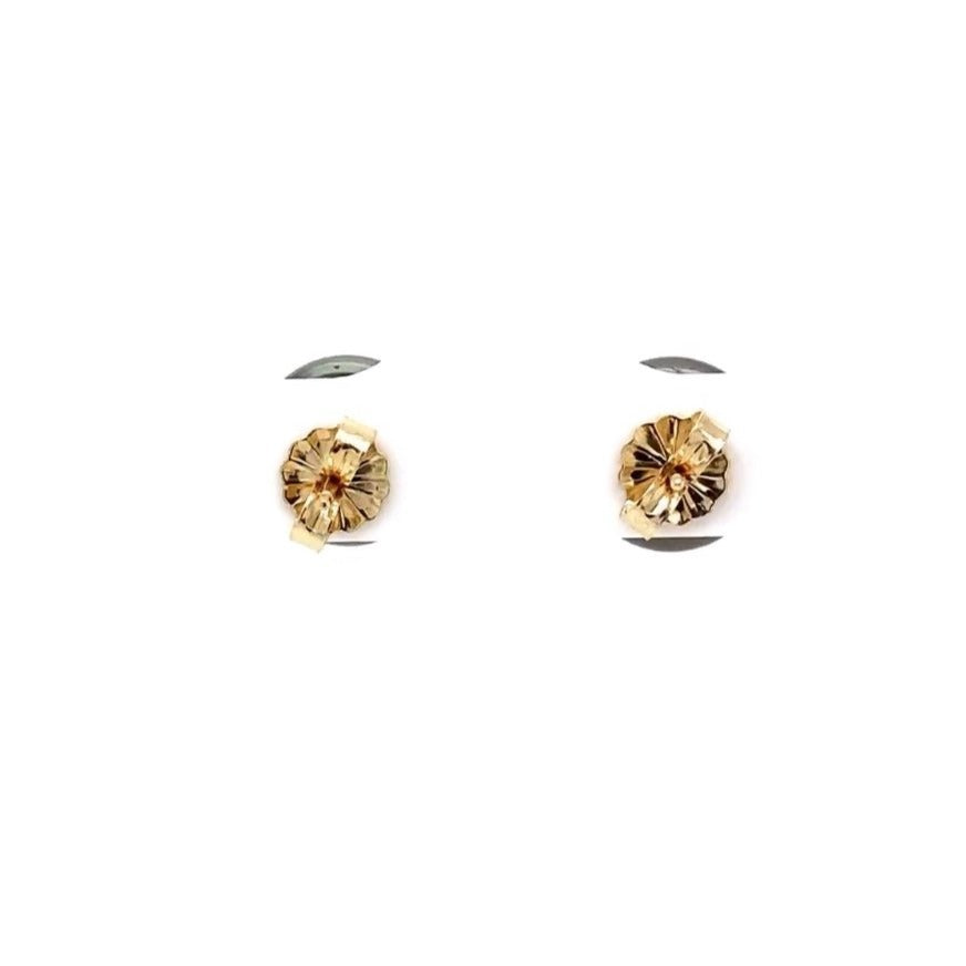 tahitian black south sea cultured pearl 10 mm studs  post earring set in 14 kt yellow gold.
