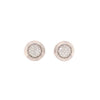 round brilliant pavée diamond matte finish post earring 14k white gold 12 mm