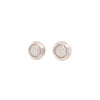 round brilliant pavée diamond matte finish post earring 14k white gold 12 mm