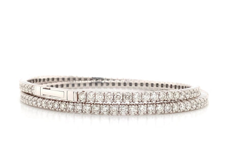 flexi double row diamond tennis bracelet 6.50 carats t.w.14k white gold