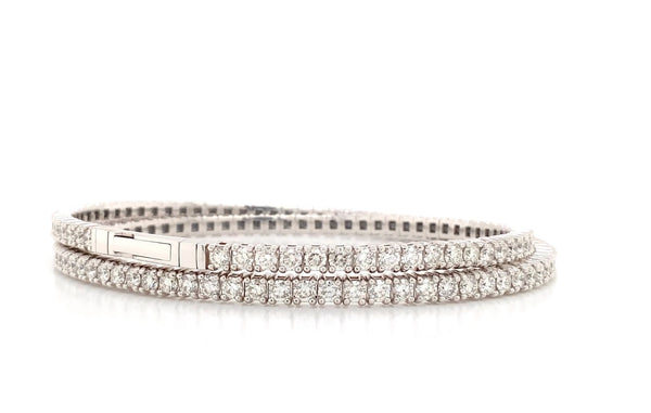 flexi double row diamond tennis bracelet 6.50 carats t.w.14k white gold
