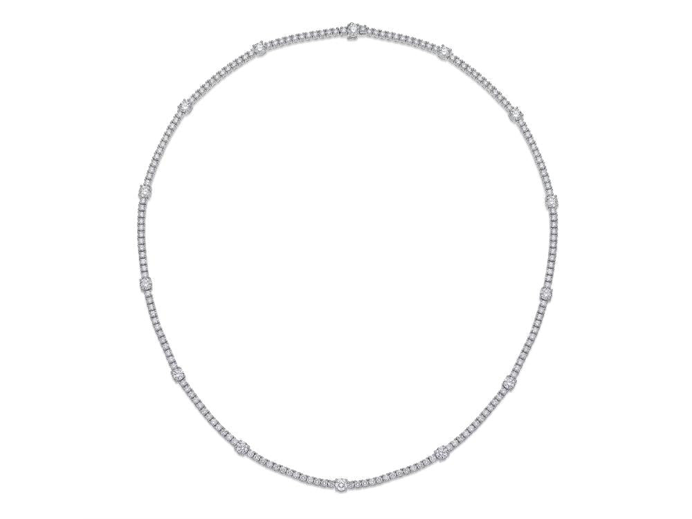 Memoire Collection Scarlett Diamond Station Necklace 18 Karat White Gold  7.09 cts Diamond - Image 1 of 12