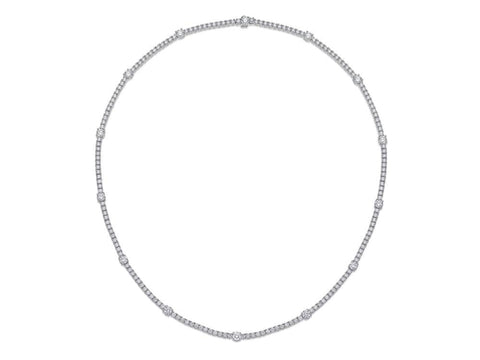 Memoire Collection Scarlett Diamond Station Necklace 18 Karat White Gold  7.09 cts Diamond - Image 1 of 12