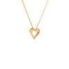 shared prong diamond heart shaped pendent 30 diamond  0.11 ctw 18k white gold