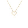 shared prong diamond heart shaped pendent 30 diamond  0.11 ctw 18k white gold