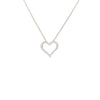 shared prong diamond heart shaped pendent 30 diamond  0.11 ctw 18k white gold