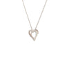 shared prong diamond heart shaped pendent 30 diamond  0.11 ctw 18k white gold