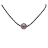 cultured tahitian black pearl and black spinel beads 34 inch necklace.