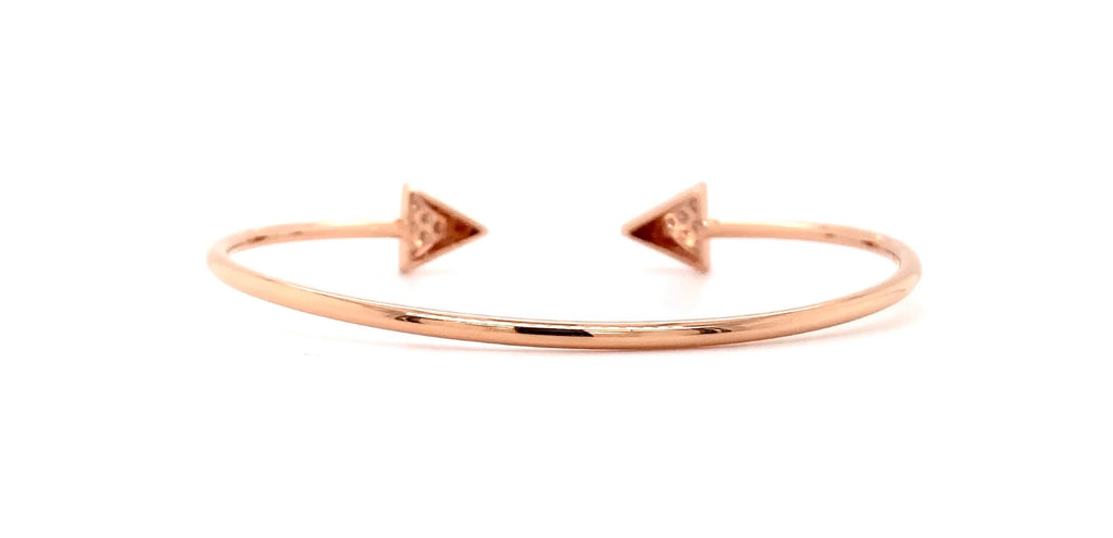 open wire cuff diamond 0.25 14 karat rose gold