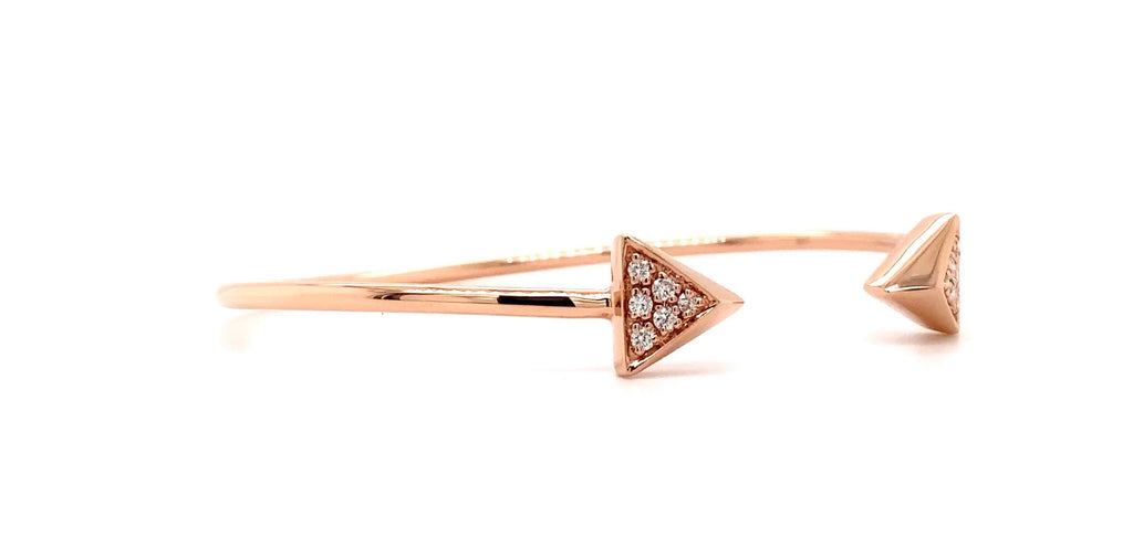 open wire cuff diamond 0.25 14 karat rose gold