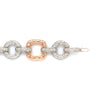 diamond pavée  link bracelet in 14 kt rose and white gold.