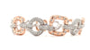 diamond pavée  link bracelet in 14 kt rose and white gold.