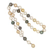 multi color natural south sea pearl lariat necklace 22 inches long.