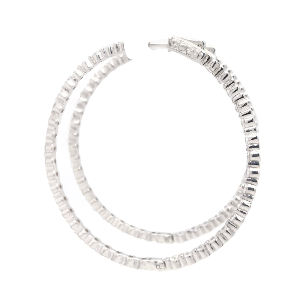sterling silver 2mm cz hoop earrings