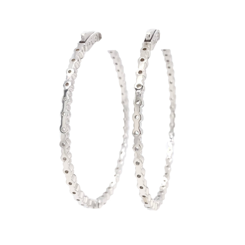 sterling silver 2mm cz hoop earrings
