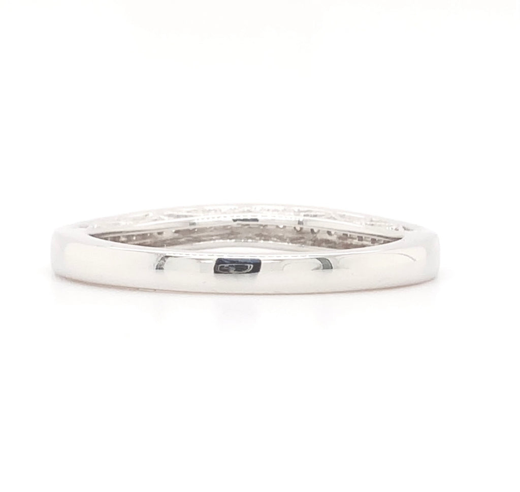 filigree milgrain beaded stackable diamond band 14k white gold 0.25