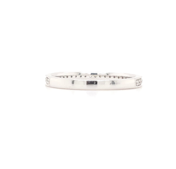filigree milgrain beaded stackable diamond band 14k white gold 0.25