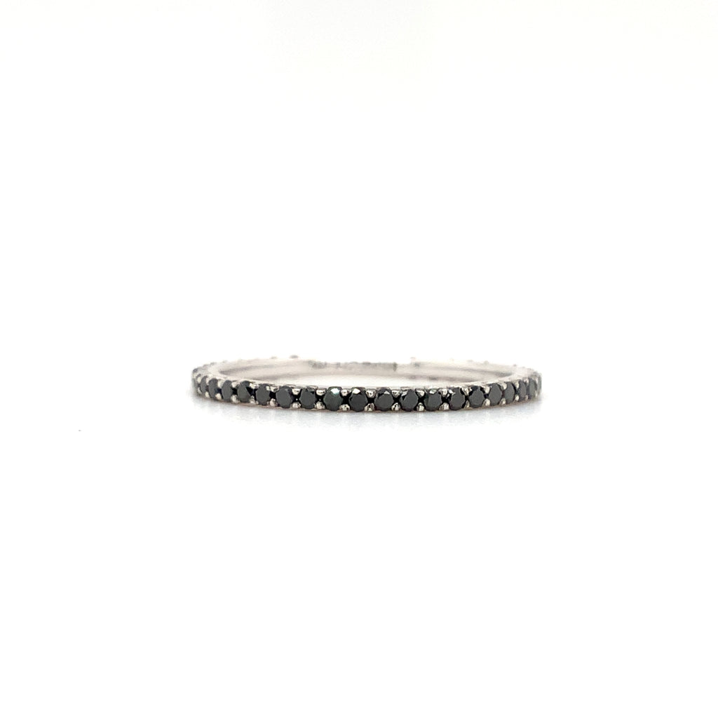 black diamond stackable band in 18 kt white gold. 0.37 cts.