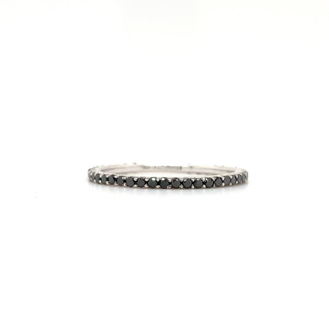 black diamond stackable band in 18 kt white gold. 0.37 cts.