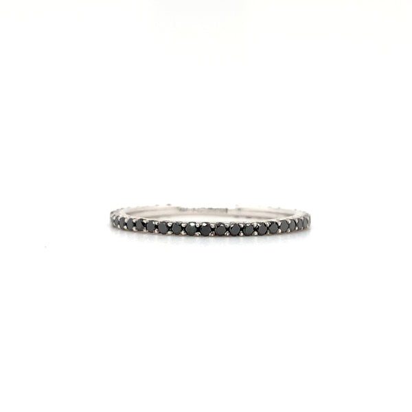 black diamond stackable band in 18 kt white gold. 0.37 cts.