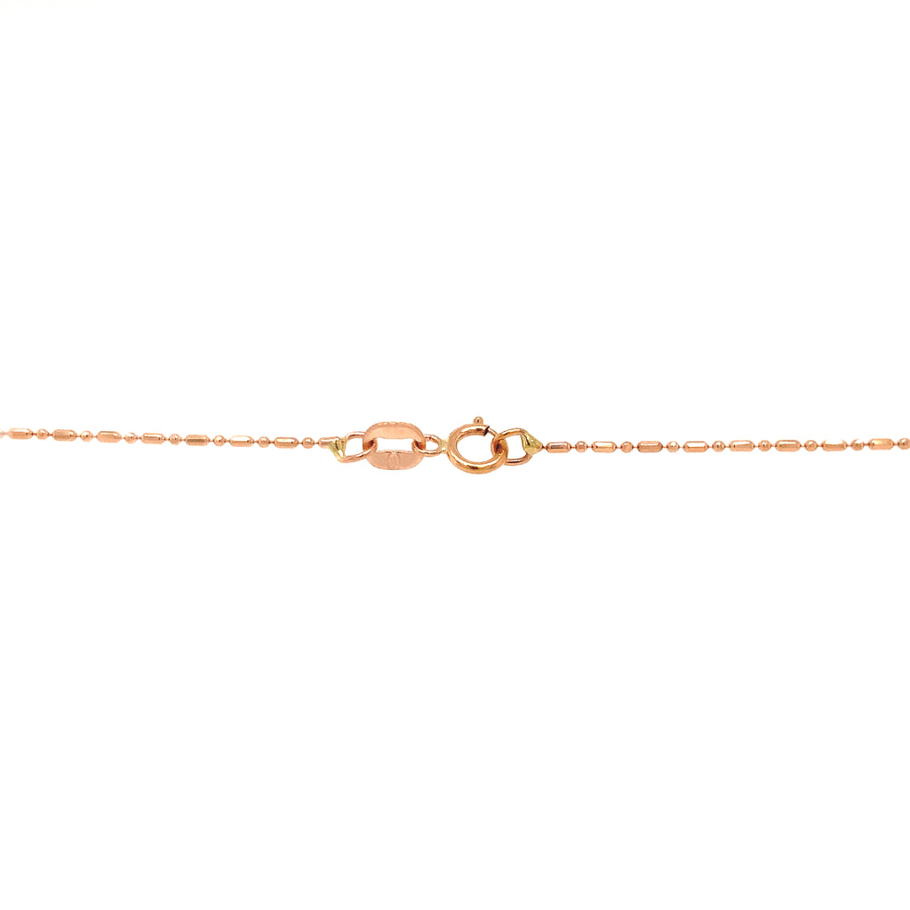 rose gold kiss charm with or without faceted beaded chain in 14kt rose gold