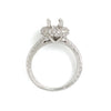 costar antique filigree halo semi mounting diamonds 0.75ctw 14k white gold