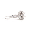 costar antique filigree halo semi mounting diamonds 0.75ctw 14k white gold